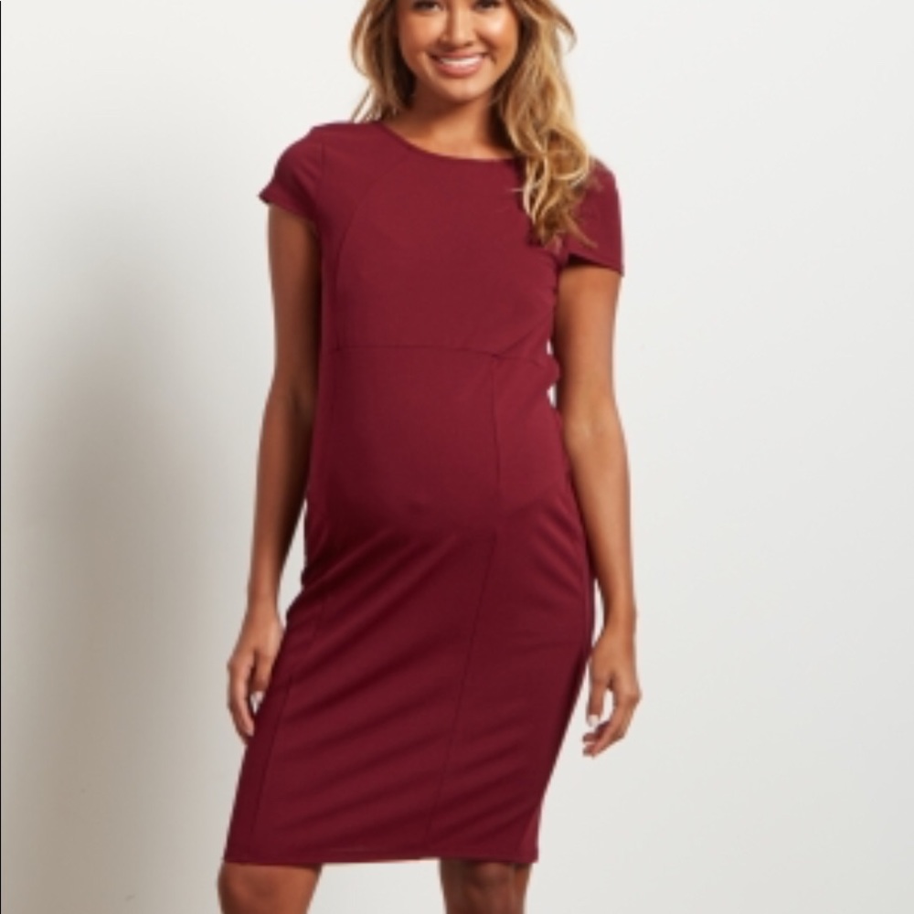 Pinkblush Burgundy Maternity Dress